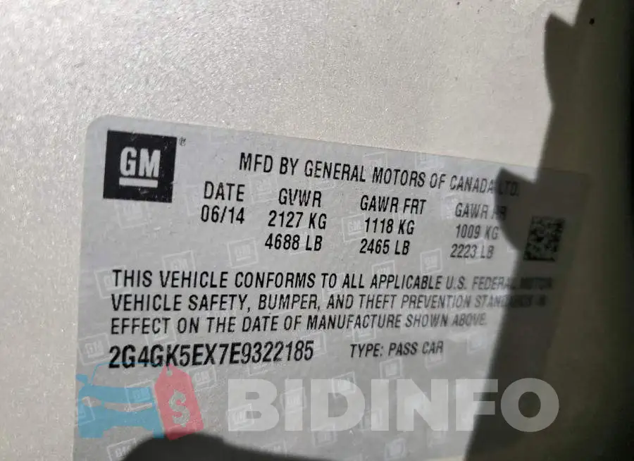 2G4GK5EX7E9322185 Photo# 12