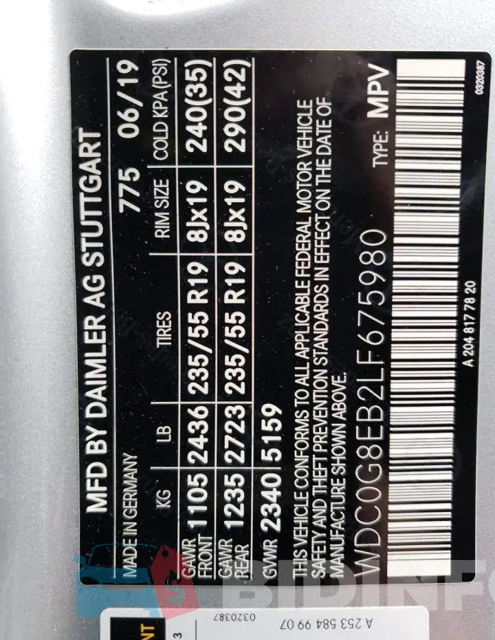 WDC0G8EB2LF675980 Photo# 14
