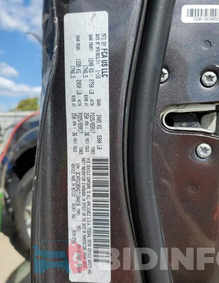 3C4PDCBBXGT194018 Photo# 13