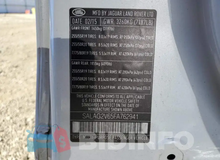 SALAG2V65FA762941 Photo# 13