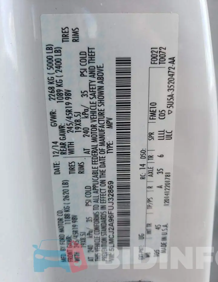 5LMCJ2A96FUJ32869 Photo# 13
