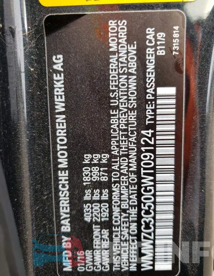 WMWZC3C50GWT09124 Photo# 13