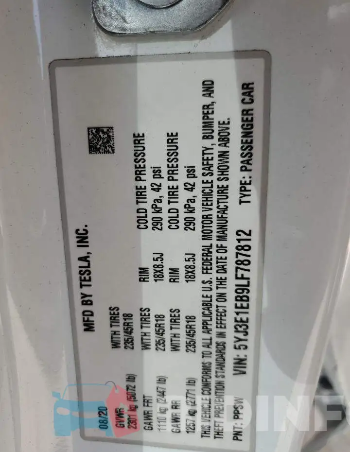 5YJ3E1EB9LF787812 Photo# 12