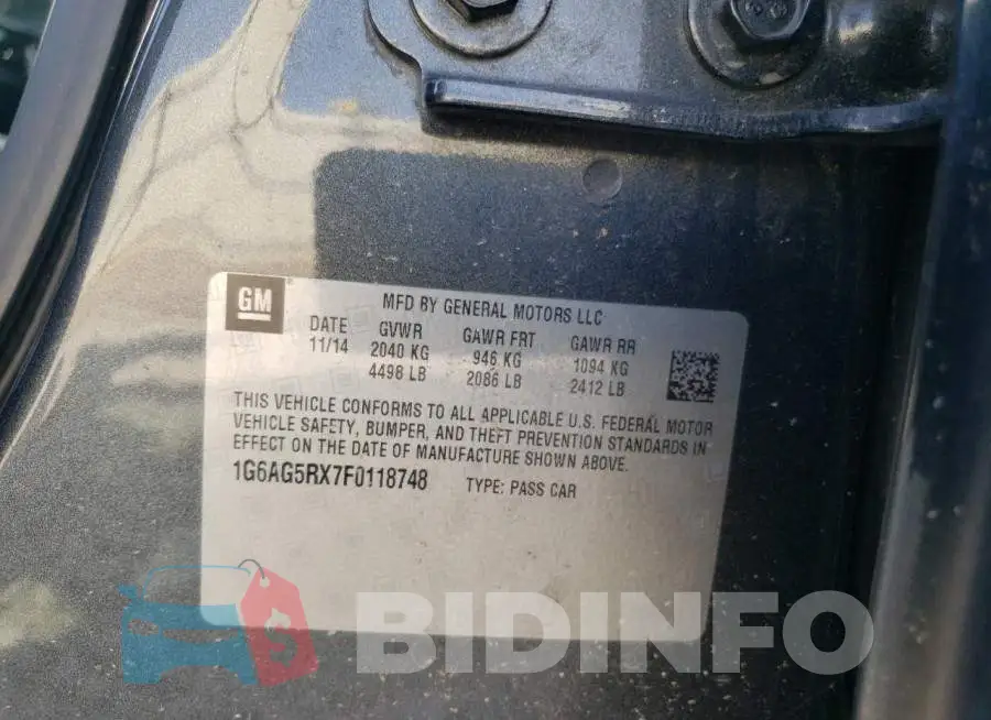 1G6AG5RX7F0118748 Photo# 12
