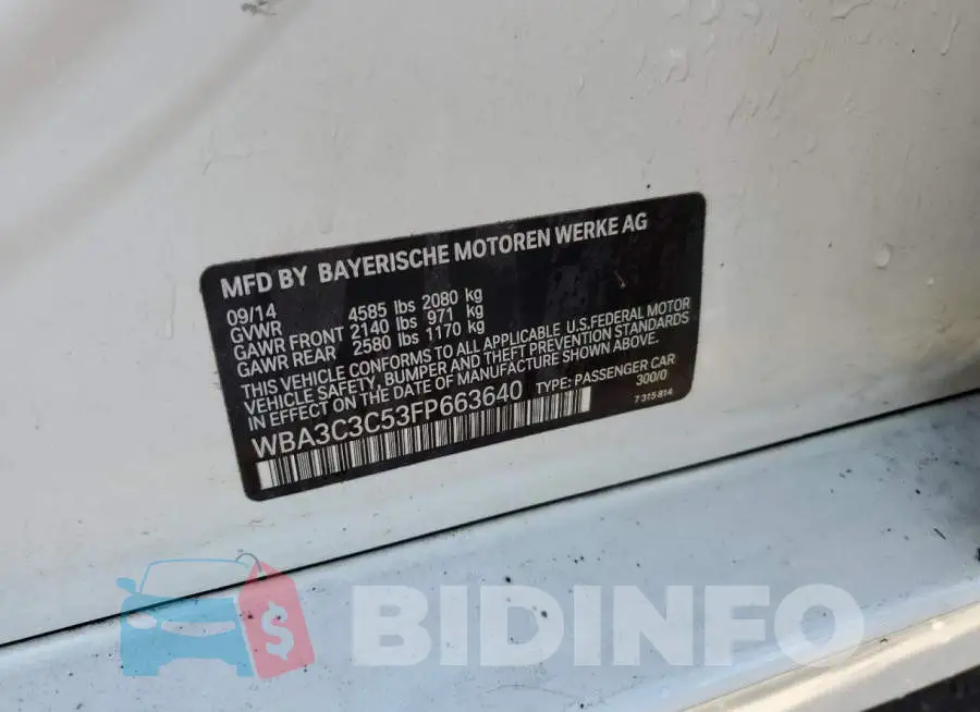 WBA3C3C53FP663640 Photo# 12