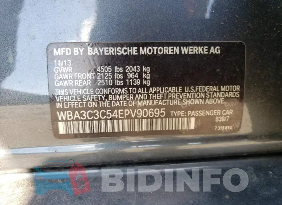 WBA3C3C54EPV90695 Photo# 12