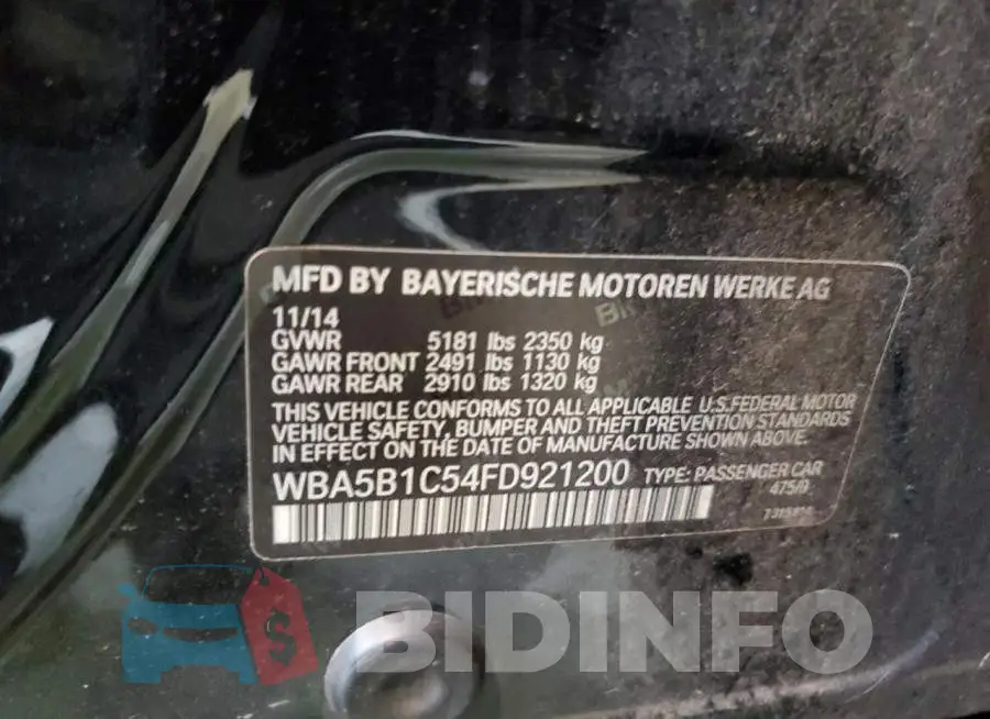 WBA5B1C54FD921200 Photo# 12