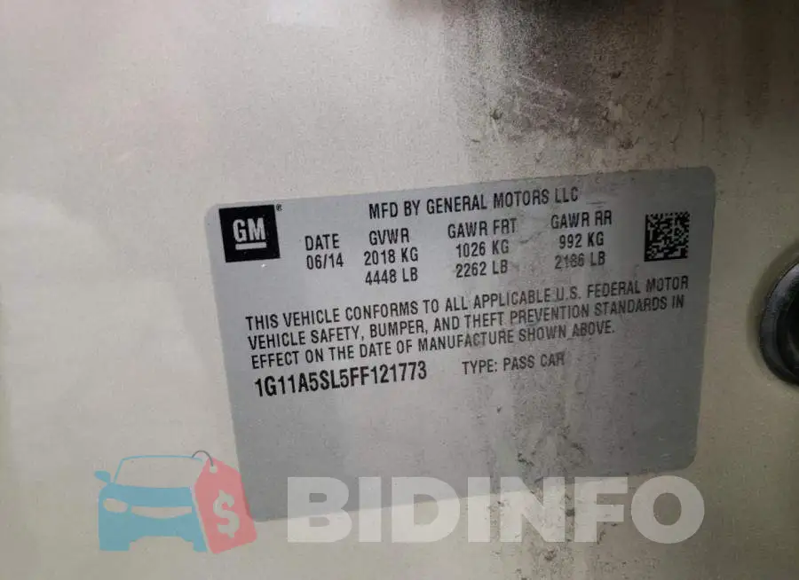 1G11A5SL5FF121773 Photo# 12