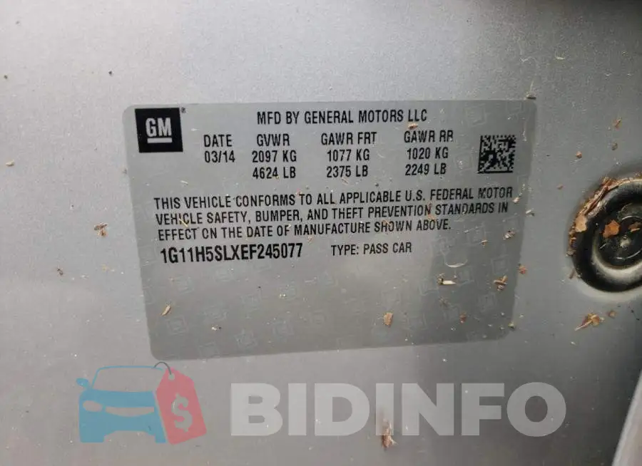 1G11H5SLXEF245077 Photo# 12