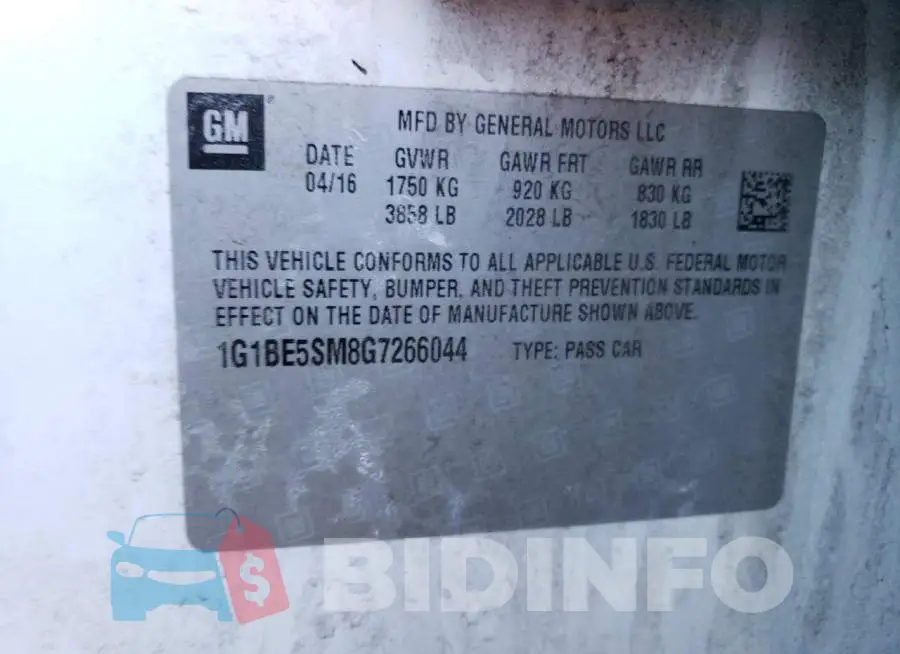 1G1BE5SM8G7266044 Photo# 12