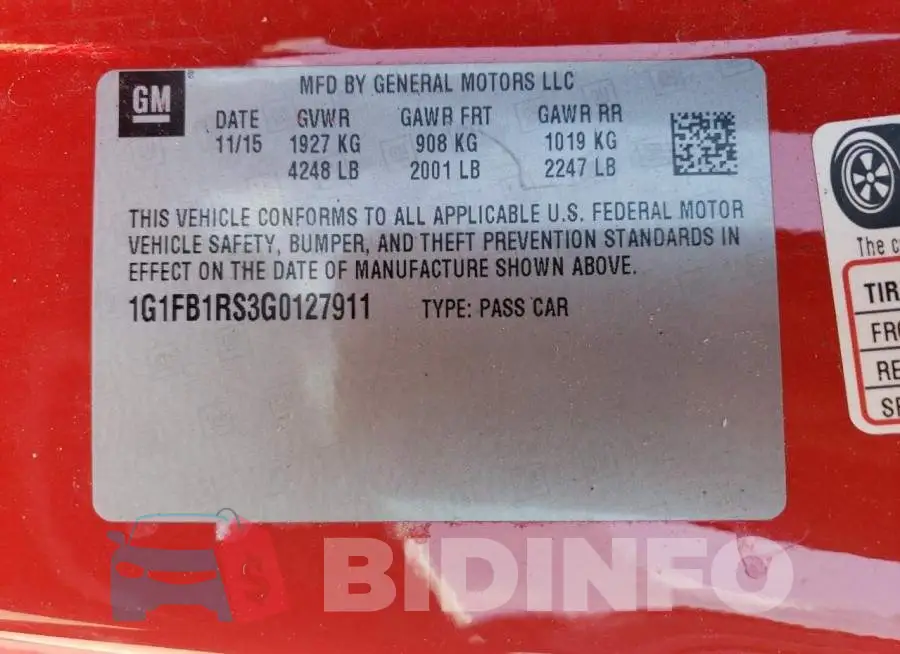 1G1FB1RS3G0127911 Photo# 12