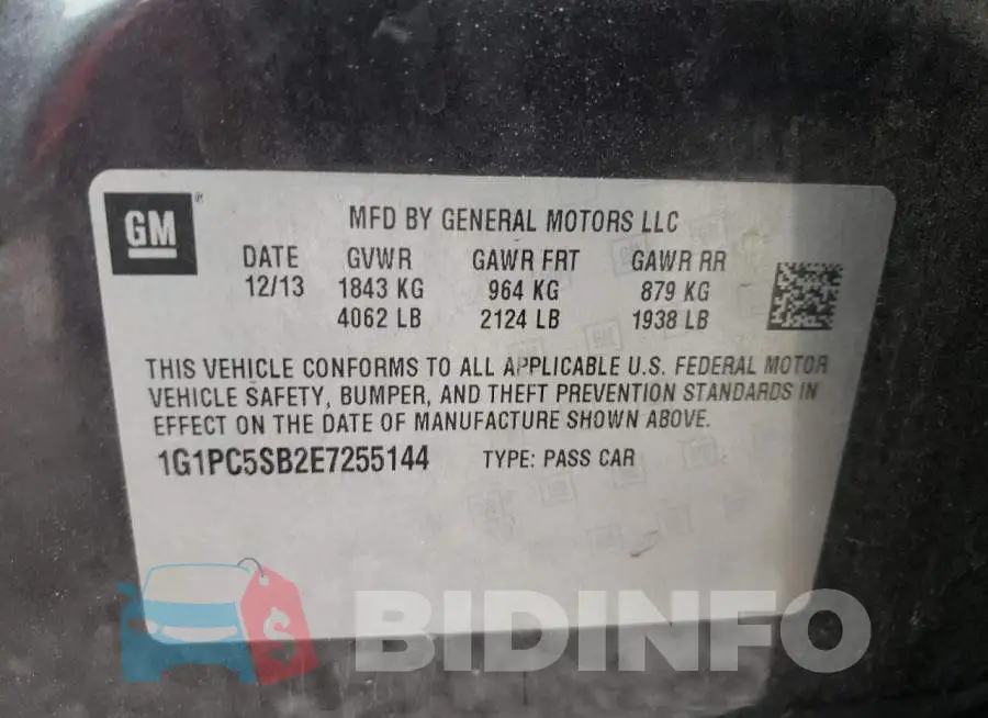 1G1PC5SB2E7255144 Photo# 12