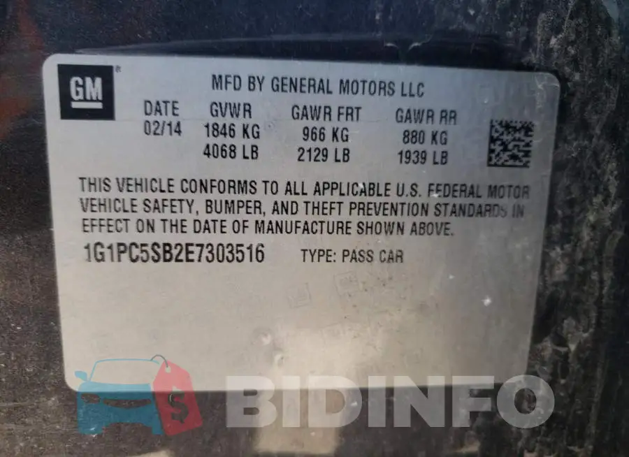 1G1PC5SB2E7303516 Photo# 12