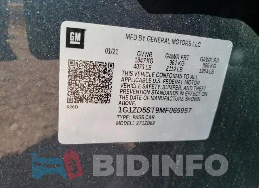 1G1ZD5ST9MF065957 Photo# 12