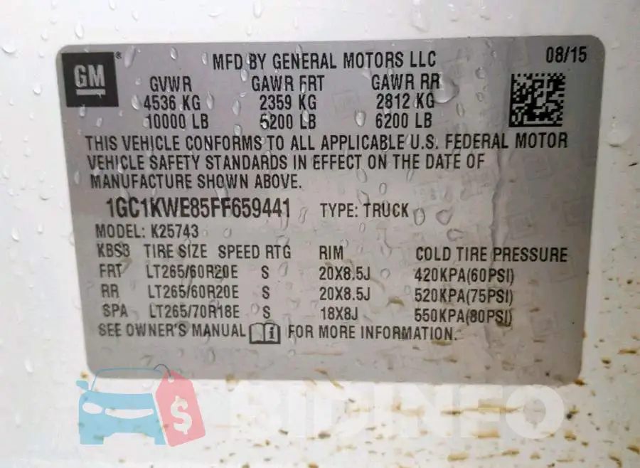 1GC1KWE85FF659441 Photo# 10
