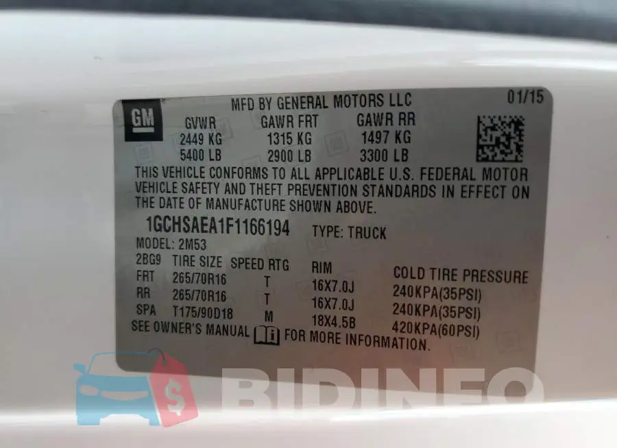 1GCHSAEA1F1166194 Photo# 12