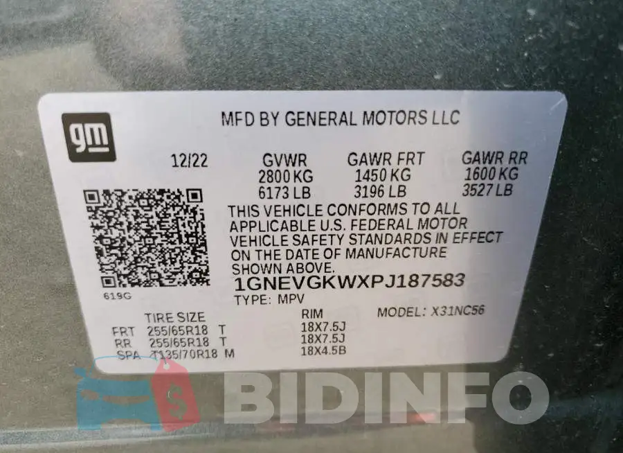 1GNEVGKWXPJ187583 Photo# 14