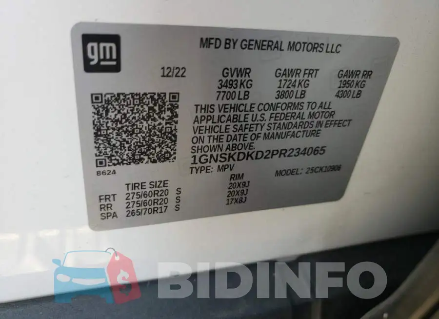 1GNSKDKD2PR234065 Photo# 13