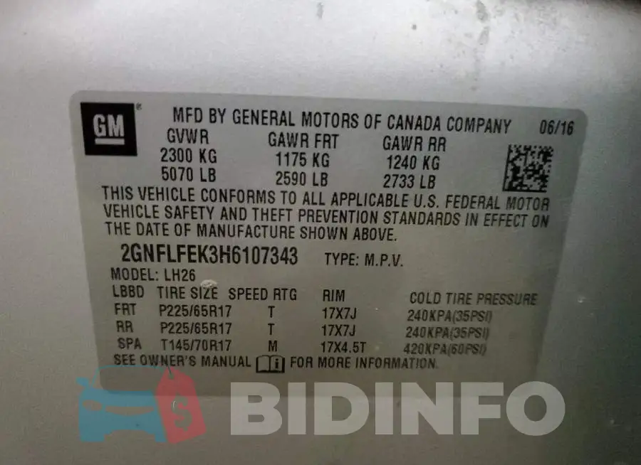 2GNFLFEK3H6107343 Photo# 13
