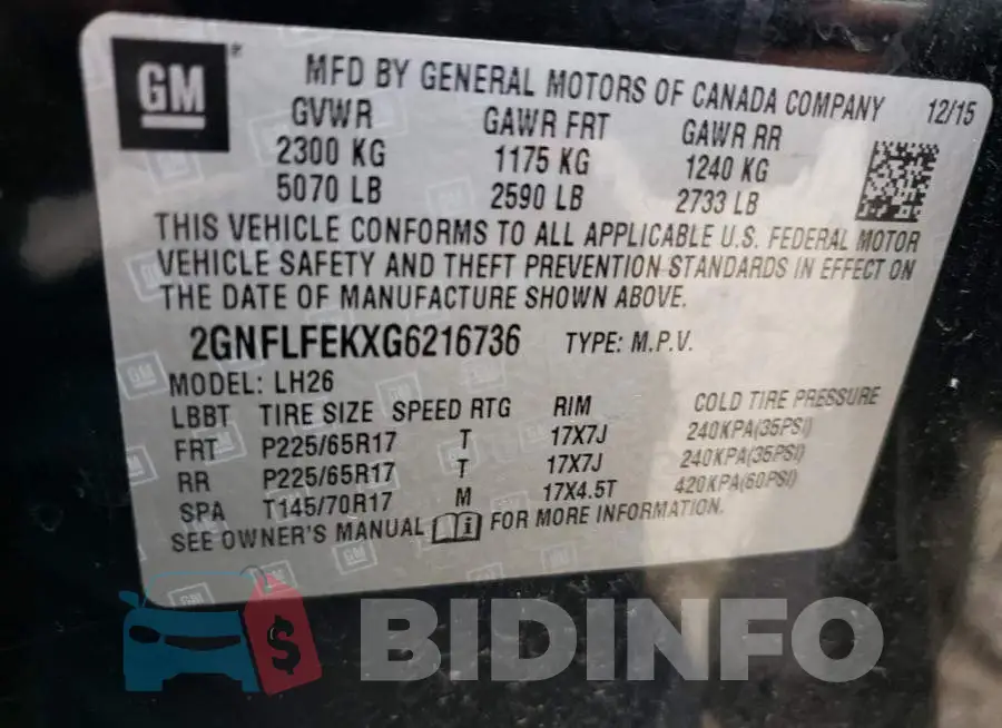 2GNFLFEKXG6216736 Photo# 12
