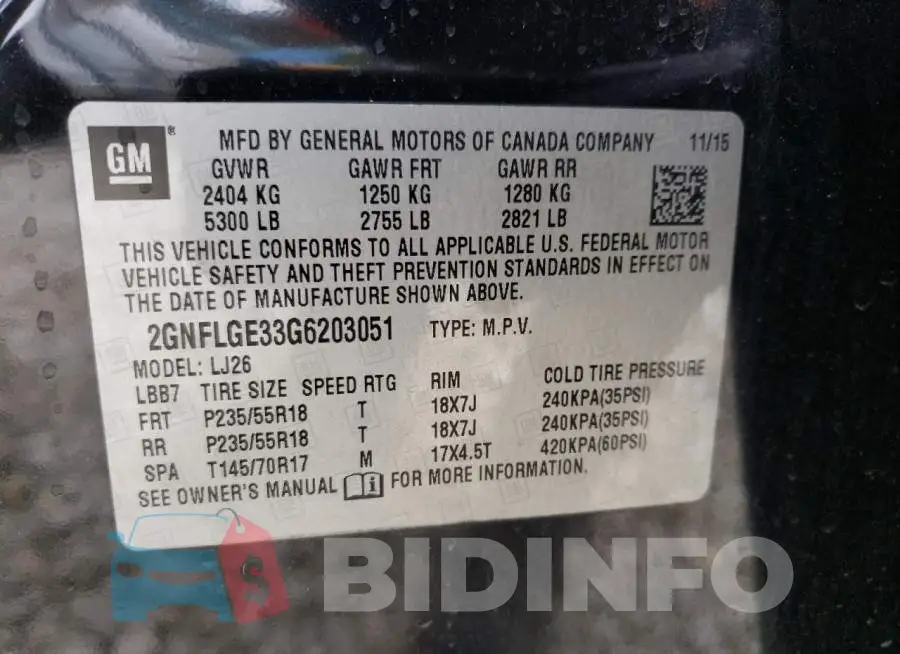2GNFLGE33G6203051 Photo# 13