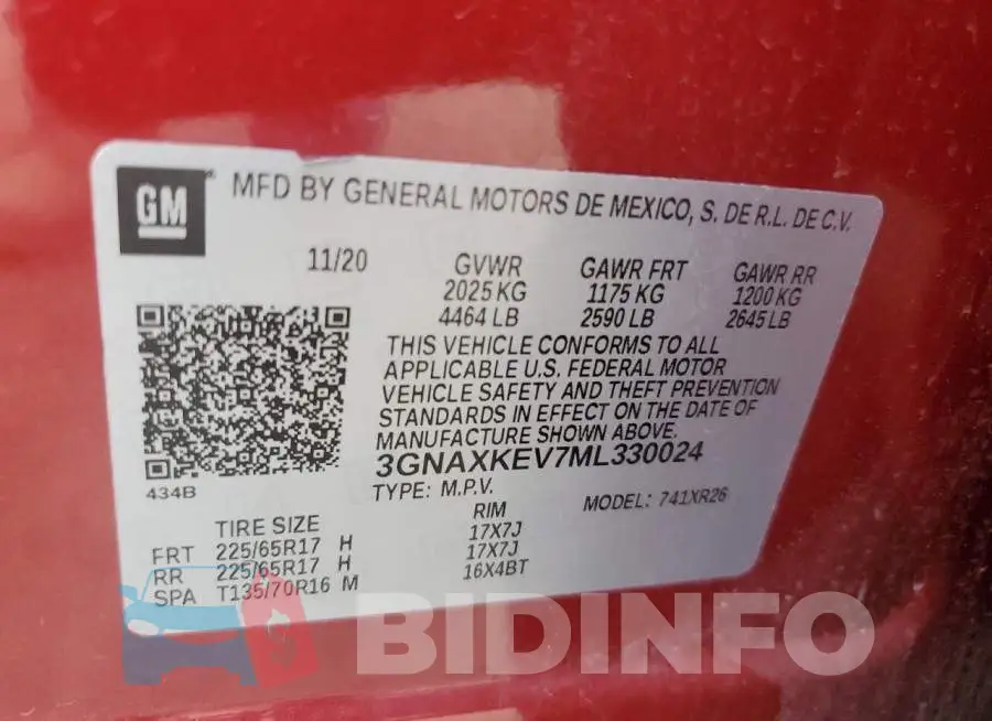 3GNAXKEV7ML330024 Photo# 12