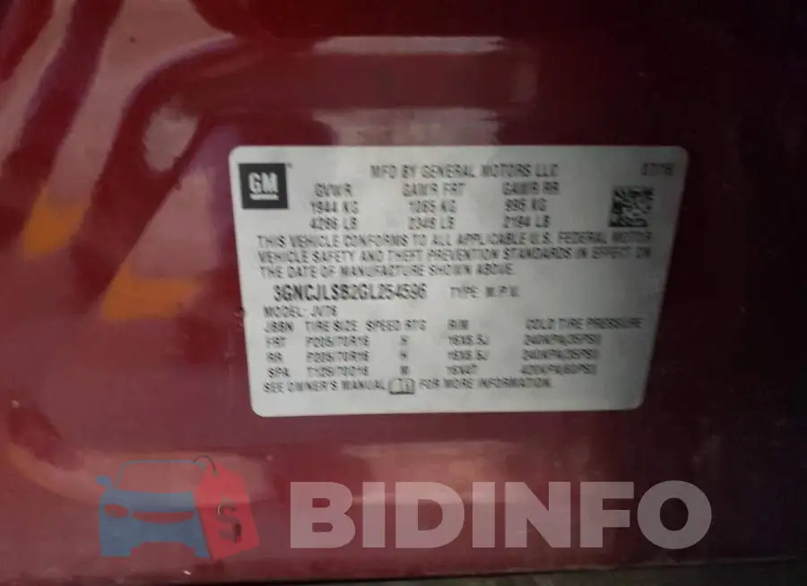 3GNCJLSB2GL254596 Photo# 13