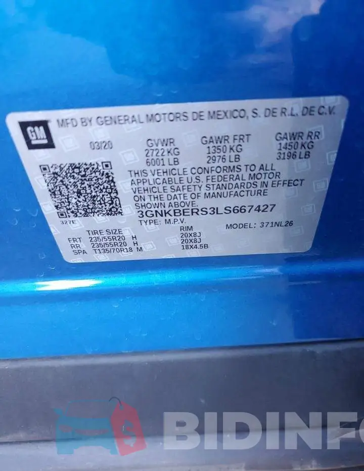3GNKBERS3LS667427 Photo# 12