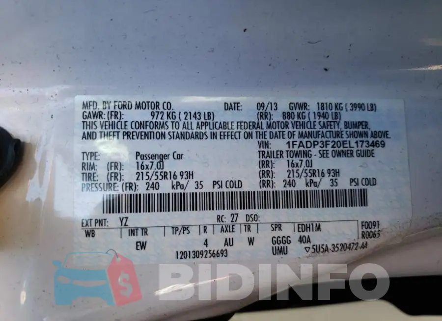 1FADP3F20EL173469 Photo# 13