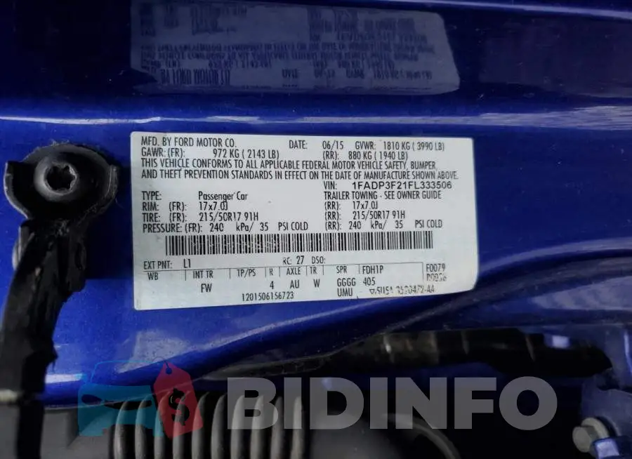 1FADP3F21FL333506 Photo# 12