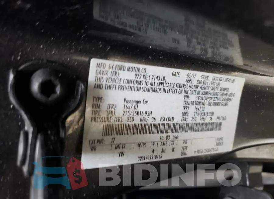 1FADP3F27HL292091 Photo# 12