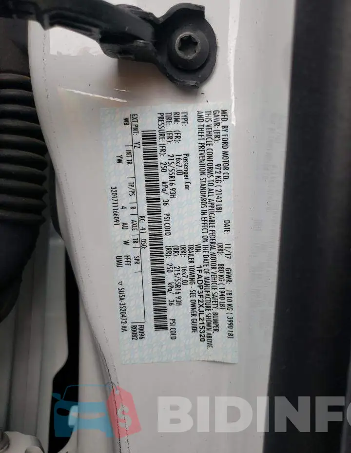 1FADP3F2XJL215320 Photo# 13