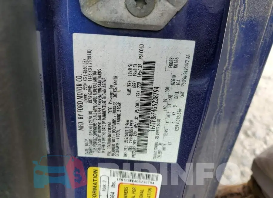 1FATP8FF4G5238794 Photo# 12