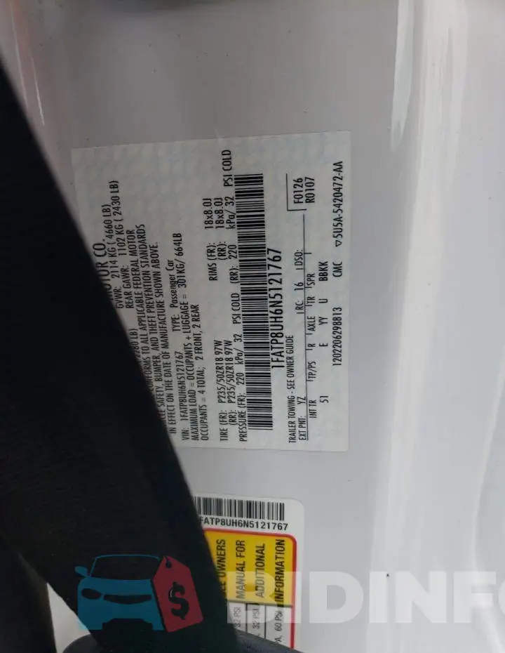 1FATP8UH6N5121767 Photo# 12