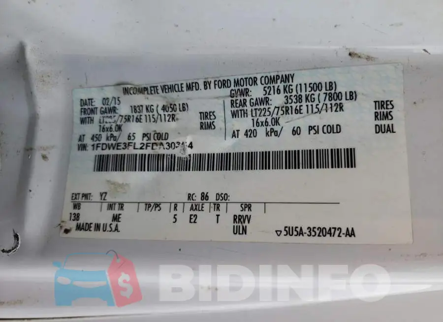1FDWE3FL2FDA30354 Photo# 13