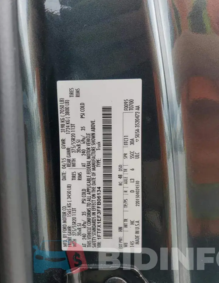 1FTFX1EF3FFB06134 Photo# 13