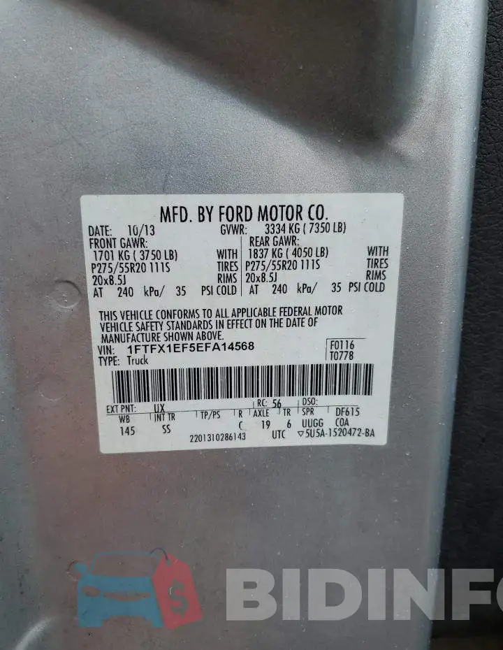 1FTFX1EF5EFA14568 Photo# 12