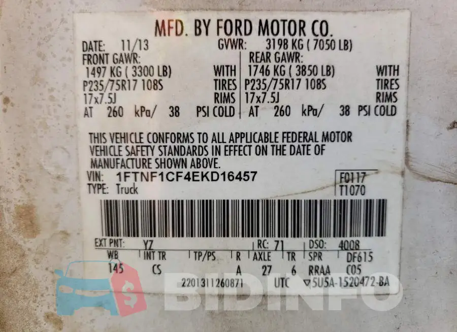 1FTNF1CF4EKD16457 Photo# 12