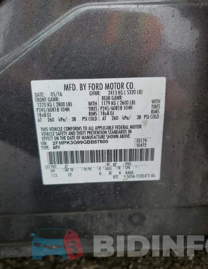 2FMPK3G99GBB87600 Photo# 13