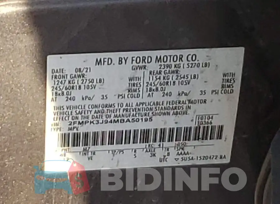 2FMPK3J94MBA50195 Photo# 12