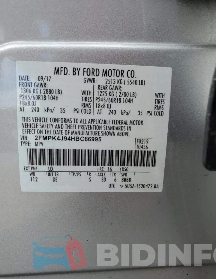 2FMPK4J94HBC66995 Photo# 13