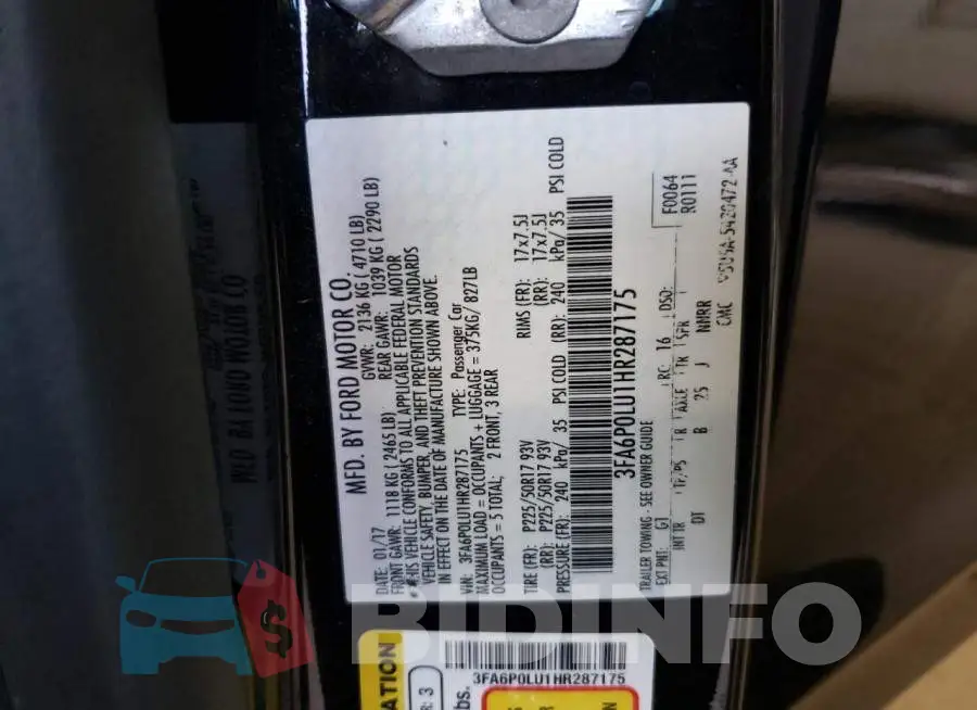 3FA6P0LU1HR287175 Photo# 13