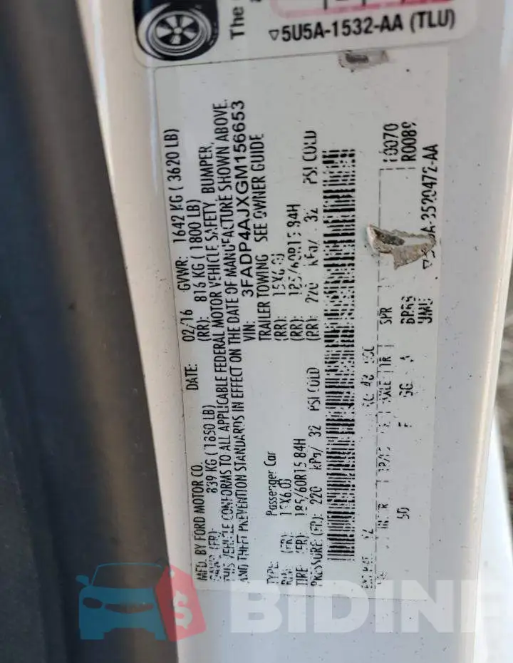 3FADP4AJXGM156653 Photo# 12
