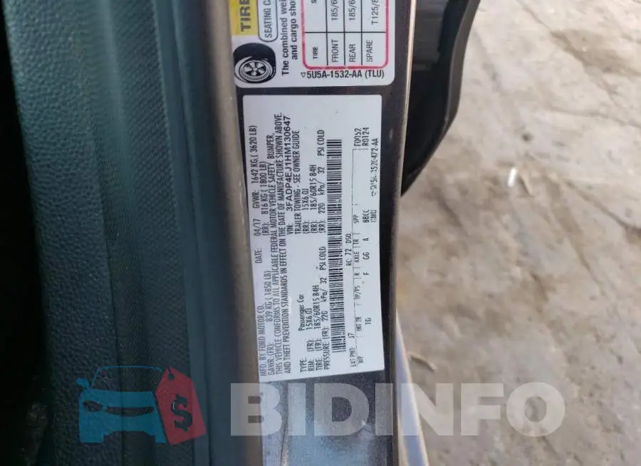 3FADP4EJ1HM130647 Photo# 12