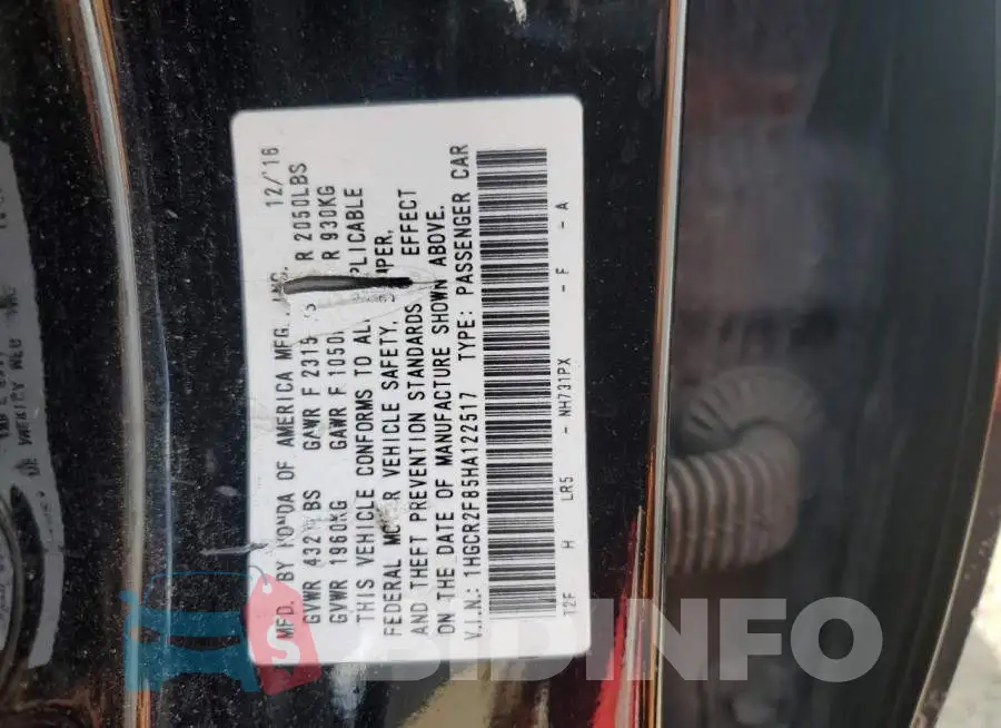 1HGCR2F85HA122517 Photo# 12