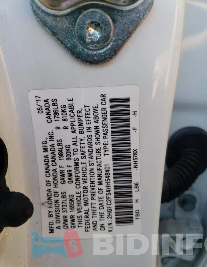 2HGFC2F54HH548401 Photo# 12
