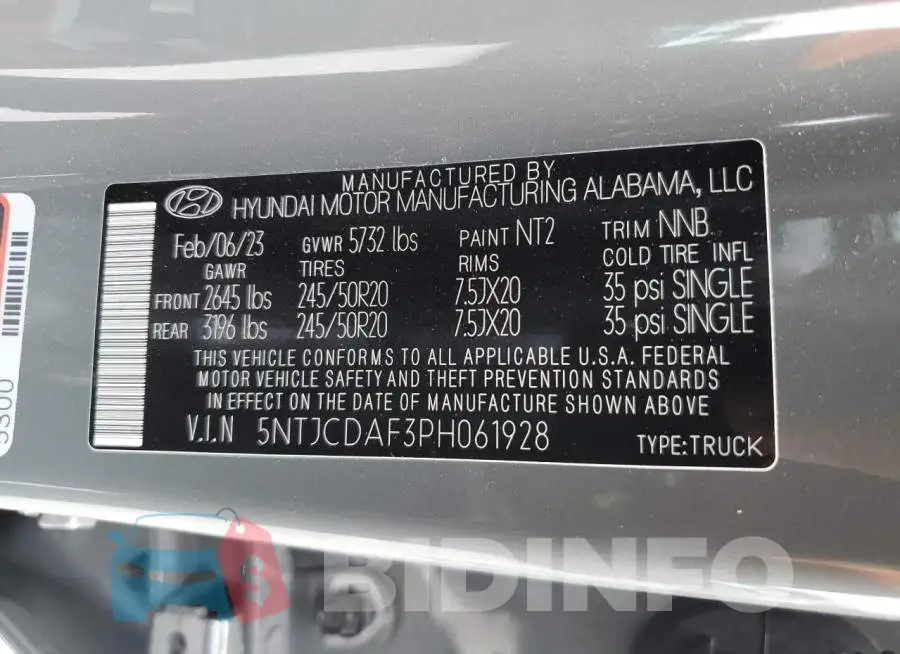 5NTJCDAF3PH061928 Photo# 13