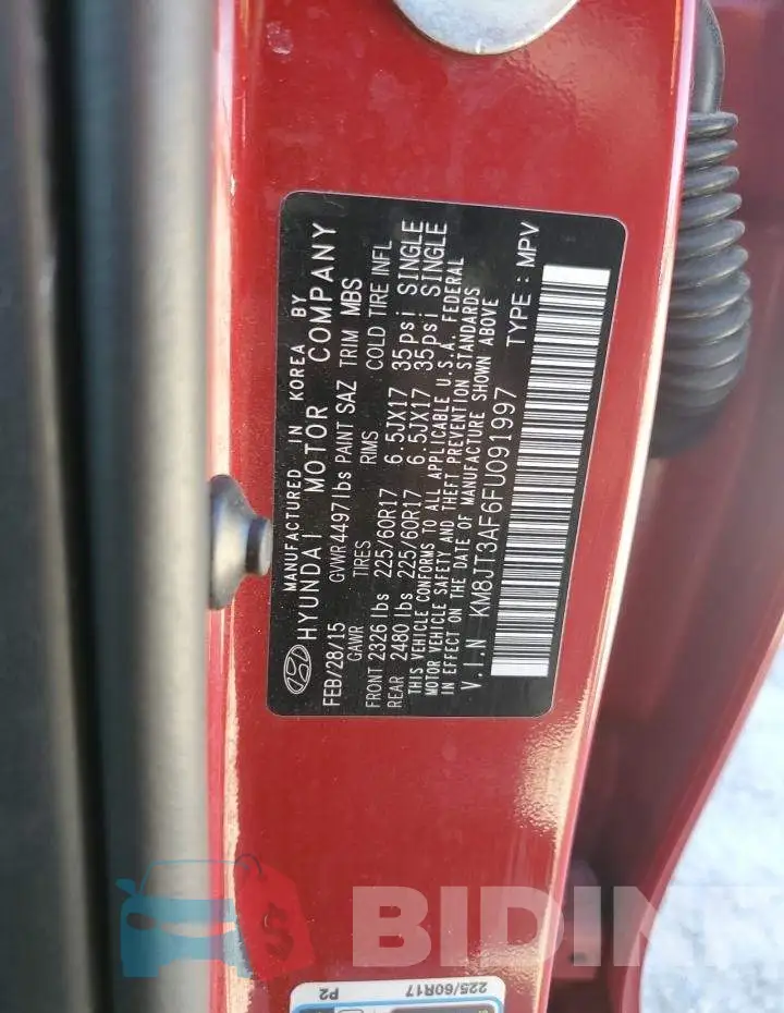 KM8JT3AF6FU091997 Photo# 12