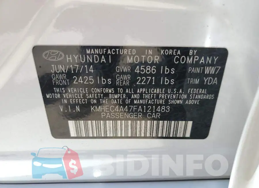 KMHEC4A47FA121483 Photo# 12
