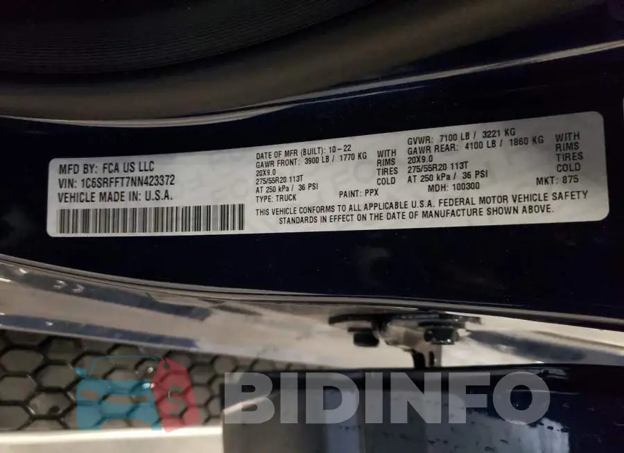 1C6SRFFT7NN423372 Photo# 12